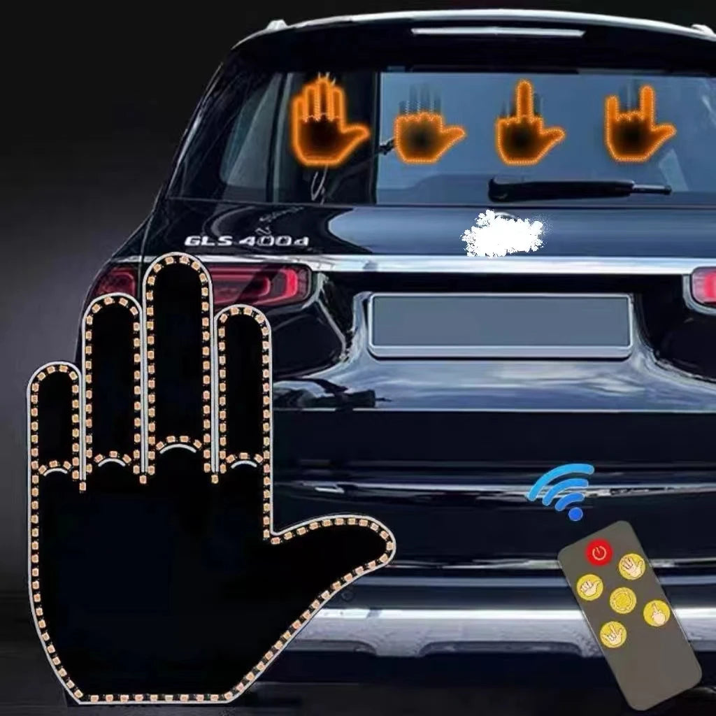 Middle Finger Car Light – For Savage Drivers